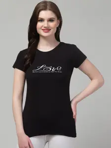 Trend Level Typography Printed Pure Cotton T-shirt