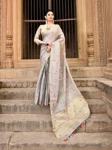 elora Polka Dot Woven Design Zari Saree
