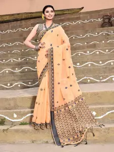 elora Ethnic Motifs Woven Design Pure Cotton Saree