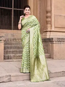 elora Chevron Woven Design Zari Ikkat Saree