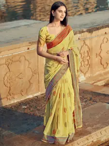 Mitera Ethnic Motifs Woven Design Silk Cotton Banarasi Saree