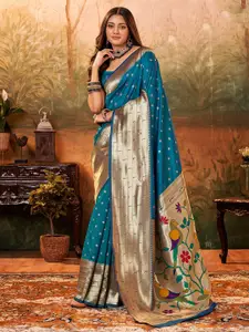 Satrani Ethnic Motifs Woven Design Zari Paithani Saree