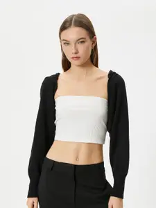 Koton Ribbed Hood Front-Open Sweater