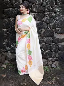 KALINI Ethnic Motifs Woven Designed Zari Banarasi Silk Saree