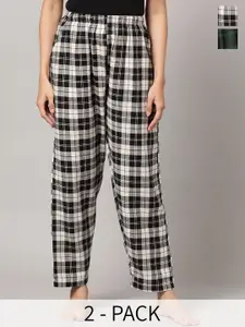 Kryptic Pack Of 2 Checked Cotton Lounge Pants