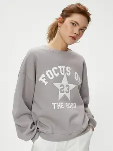 Koton Typography Printed Round Neck Sweatshirt