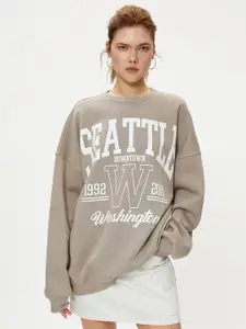 Koton Typography Printed Pure Cotton Sweatshirt