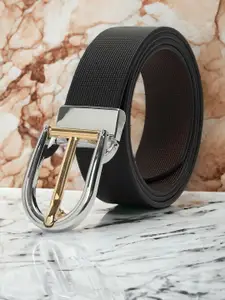 CRUSSET Men Textured Leather Formal Belt