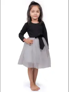 BAESD Round Neck Bow Fit & Flare Dress