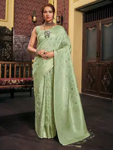 koram design Woven Design Zari Silk Blend Banarasi Saree