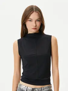 Koton High Neck Sleeveless Crop Top