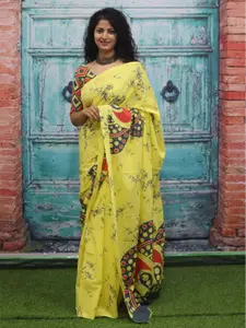 JALTHER Ethnic Motif Printed Block Print Pure Cotton Saree