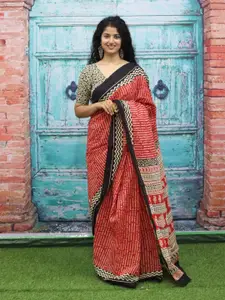 JALTHER Ethnic Motifs Printed Pure Cotton Block Print Saree