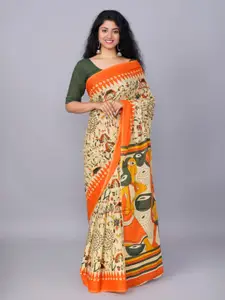 JALTHER Ethnic Motifs Printed Pure Cotton Block Print Saree