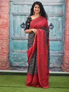 JALTHER Ethnic Motifs Printed Pure Cotton Saree