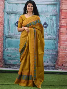 JALTHER Ethnic Motifs Pure Cotton Block Print Saree
