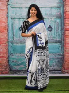 JALTHER Ethnic Motifs Printed Pure Cotton Block Print Saree