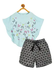 PLUM TREE Girls Printed Top With Shorts