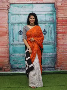 JALTHER Batik Printed Pure Cotton Block Print Saree