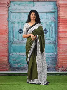 JALTHER Pure Cotton Block Print Saree