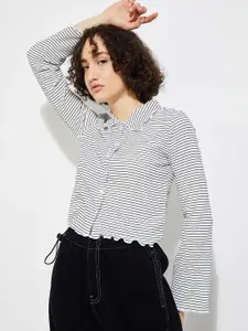 max Women Opaque Striped Casual Shirt