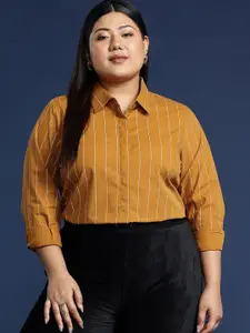 Hancock Plus Size Striped Pure Cotton Formal Shirt