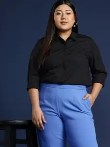 Hancock Women Plus Size Solid Formal Shirt