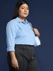 Hancock Women Plus Size Striped Formal Shirt
