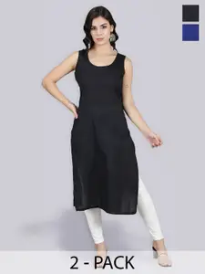 Seva Chikan Pack of 2 Longline Cotton Slips