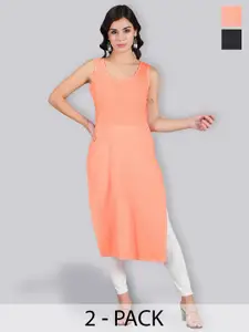 Seva Chikan Pack of 2 Longline Cotton Slips