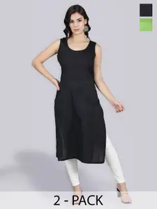 Seva Chikan Pack of 2 Longline Cotton Slips