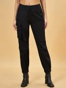 SF JEANS by Pantaloons Women Mid-Rise Easy Wash Pure Cotton Joggers