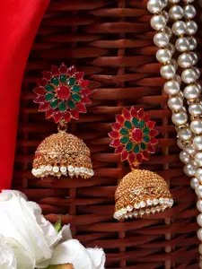 AARSHVI Gold-Plated Contemporary Jhumkas