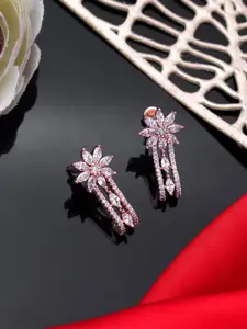 AARSHVI Rose Gold-Plated Contemporary AD Studs Earrings