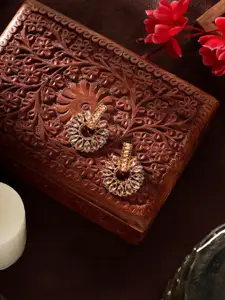 AARSHVI Gold-Plated American Diamond Contemporary Drop Earrings