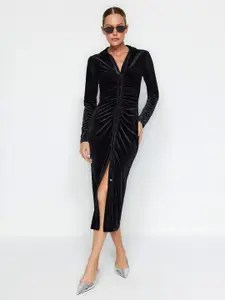 Trendyol V-Neck Sheath Midi Dress