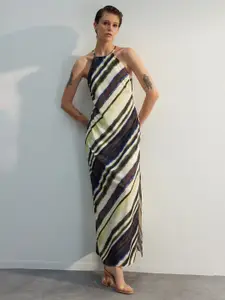 Trendyol Striped Halter Neck Maxi Dress