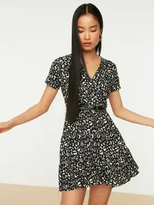 Trendyol Abstract Printed Fit & Flare Mini Dress