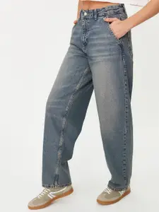 Trendyol Women Light Fade Clean Look Pure Cotton Jeans