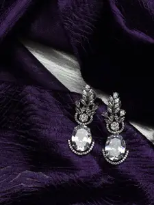 Maansh Sterling Silver American Diamond Drop Earrings