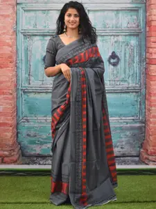 KIAARON Pure Cotton Block Print Saree