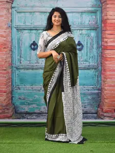 KIAARON Pure Cotton Block Print Saree