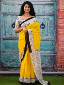 KIAARON Pure Cotton Block Print Saree