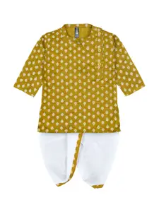 BAESD Boys Ethnic Motifs Printed Pure Cotton Kurta with Dhoti Pants