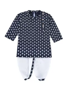 BAESD Boys Ethnic Motifs Printed Pure Cotton Kurta with Dhoti Pants