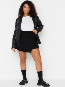 Trendyol Plus Size Acrylic Skorts Mini Skirt