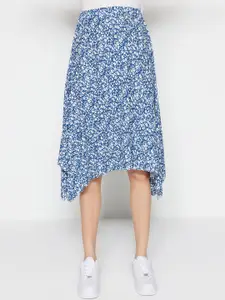 Trendyol Floral Printed A-Line Midi Skirt