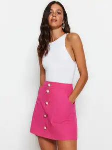 Trendyol A-Line Mini Pure Cotton Skirt