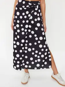 Trendyol Polka Dot Printed Wrap Maxi Skirt
