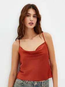 Trendyol Cowl Neck Shoulder Straps Top